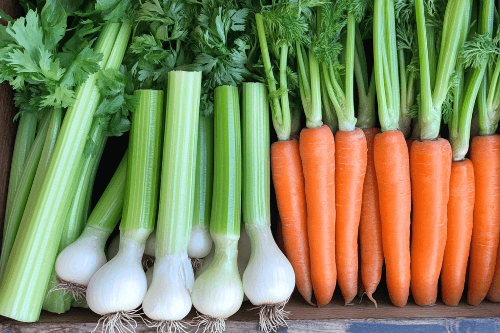 celery carrots and onions