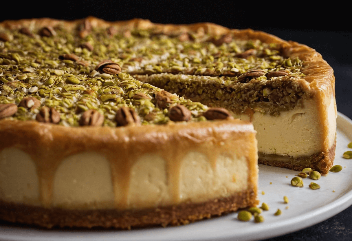 honey pistachio baklava cheesecake